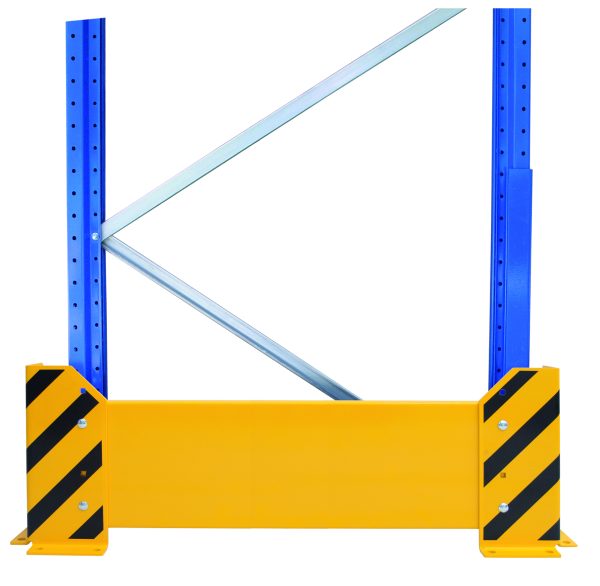 Aanrijdbeveiliging, staal, Wand, H400 x D800 mm, geel/zwart