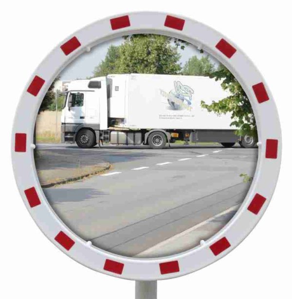 Verkeersspiegel EUvex, rond, wit/rood, diameter 60 cm / waarneming 9-15 m