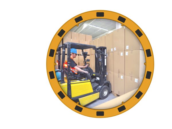 Industriespiegel EUvex, rond, geel/zwart, diameter 80 cm / waarneming 15-22 m