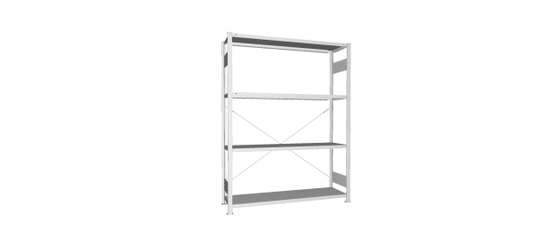 Legbordstelling S3 CLIP 200 basismodule  H2.000 x B1.500 mm verzinkt diepte 400 mm