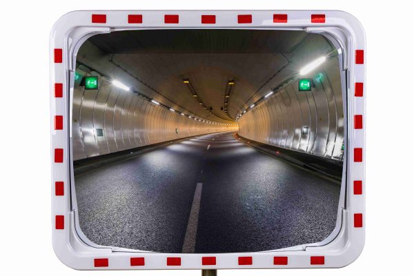 Verkeersspiegel EUvex, rechthoek, wit/rood, afmeting 80x100 cm / waarneming 22-27 m