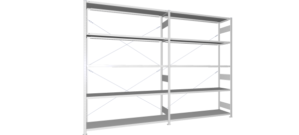 Legbordstelling S3 CLIP 200 aanbouwmodule  H2.500 x B1.700 mm verzinkt diepte 400 mm