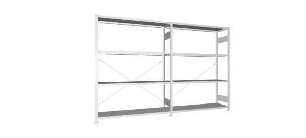 Legbordstelling S3 CLIP 200 aanbouwmodule  H2.500 x B1.500 mm verzinkt diepte 400 mm