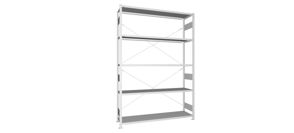 Legbordstelling S3 CLIP 200 basismodule  H2.500 x B1.700 mm verzinkt diepte 400 mm