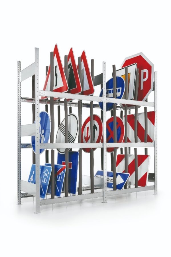 Verkeersbordenstelling, Aanbouwmodule, H2.000 x B1.000 mm verzinkt diepte 400 mm
