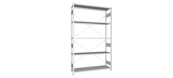 Legbordstelling S3 CLIP 200 basismodule  H2.500 x B1.500 mm verzinkt diepte 400 mm