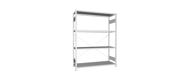Legbordstelling S3 CLIP 200 basismodule  H2.000 x B1.500 mm verzinkt diepte 500 mm