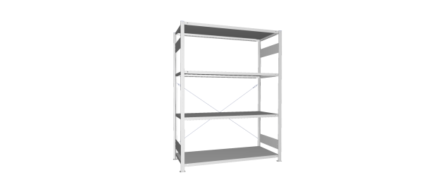 Legbordstelling S3 CLIP 200 basismodule  H2.000 x B1.500 mm verzinkt diepte 600 mm