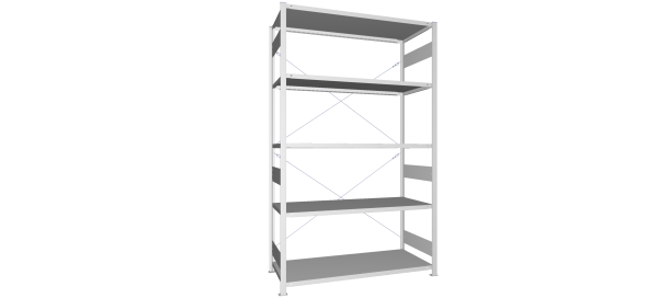 Legbordstelling S3 CLIP 200 basismodule  H2.500 x B1.500 mm verzinkt diepte 600 mm