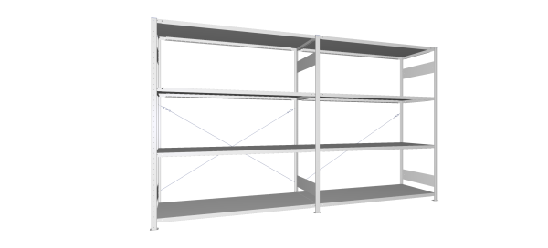 Legbordstelling S3 CLIP 200 aanbouwmodule  H2.000 x B1.700 mm verzinkt diepte 600 mm