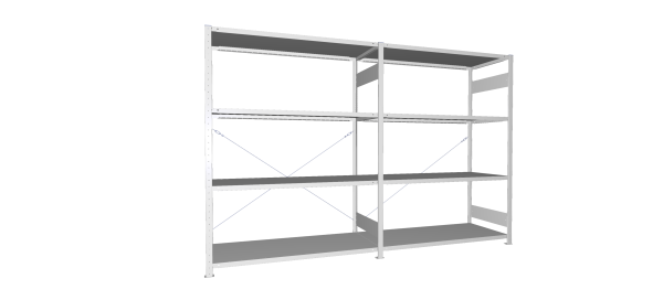 Legbordstelling S3 CLIP 200 aanbouwmodule  H2.000 x B1.500 mm verzinkt diepte 600 mm