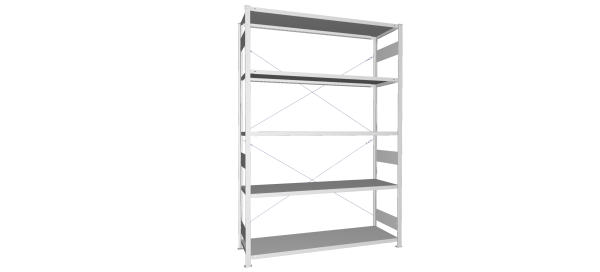 Legbordstelling S3 CLIP 200 basismodule  H2.500 x B1.700 mm verzinkt diepte 500 mm