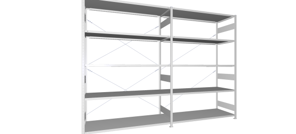 Legbordstelling S3 CLIP 200 aanbouwmodule  H2.500 x B1.700 mm verzinkt diepte 600 mm