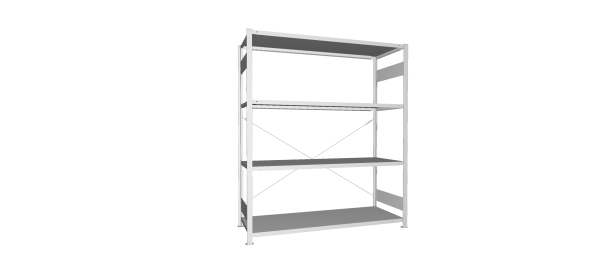Legbordstelling S3 CLIP 200 basismodule  H2.000 x B1.700 mm verzinkt diepte 600 mm
