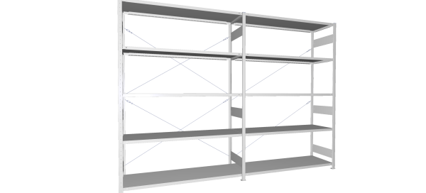 Legbordstelling S3 CLIP 200 aanbouwmodule  H2.500 x B1.700 mm verzinkt diepte 500 mm