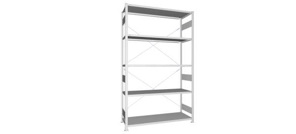 Legbordstelling S3 CLIP 200 basismodule  H2.500 x B1.500 mm verzinkt diepte 500 mm