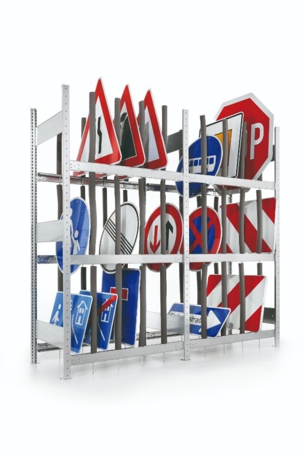 Verkeersbordenstelling, Aanbouwmodule, H2.000 x B1.000 mm verzinkt diepte 600 mm