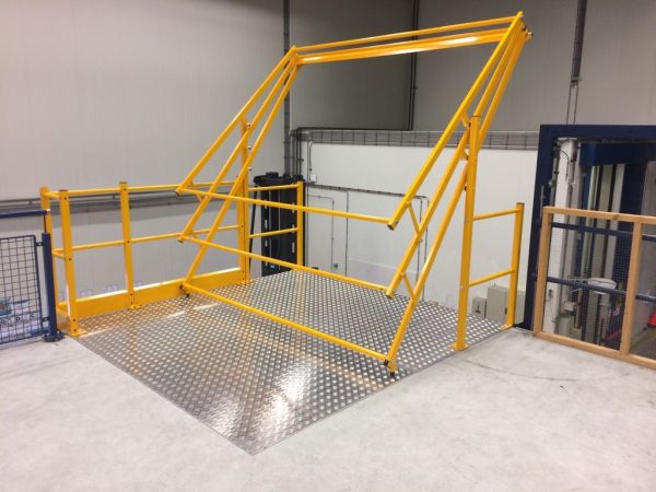 Bescherming opzetvloer VarioGate, H50 x D1.450 mm, Traanplaat breedte 2.010 mm