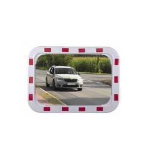 EUvex verkeersspiegek rechthoek wit rood