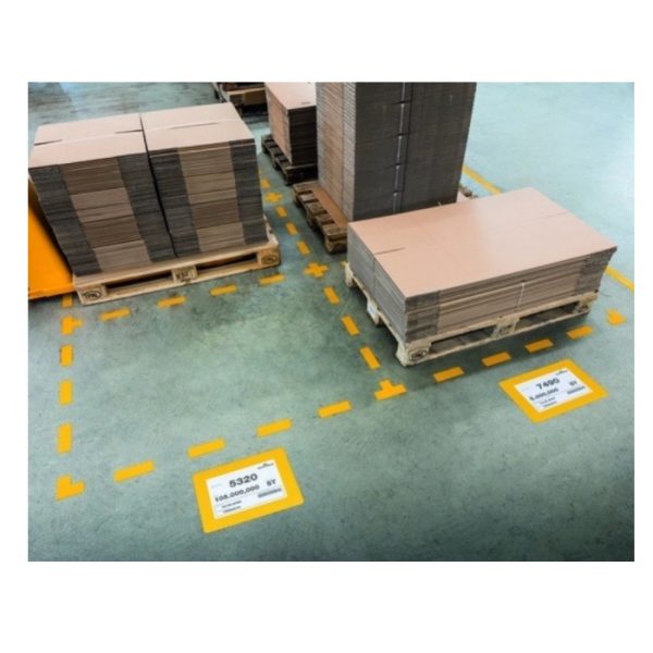 Vloersticker kader voor A4 documenten verwijderbaar geel - Afbeelding 2