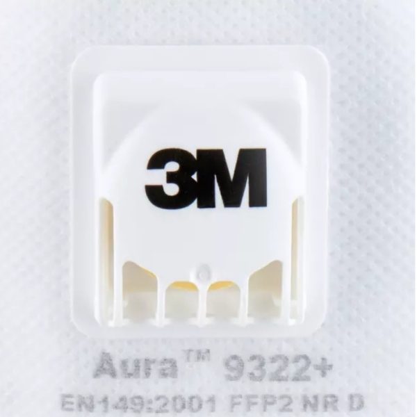 3M Aura 9322 FFP2 stofmasker met ventiel voor schuren - Afbeelding 5