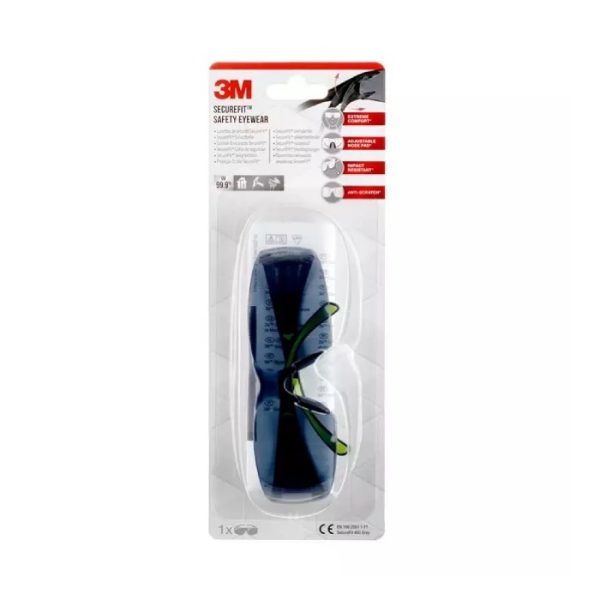 3M SecureFit SF400G veiligheidsbril grijs getint UV stralingsweerstand - Afbeelding 5