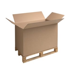 Palletdoos dubbelgolf bruin