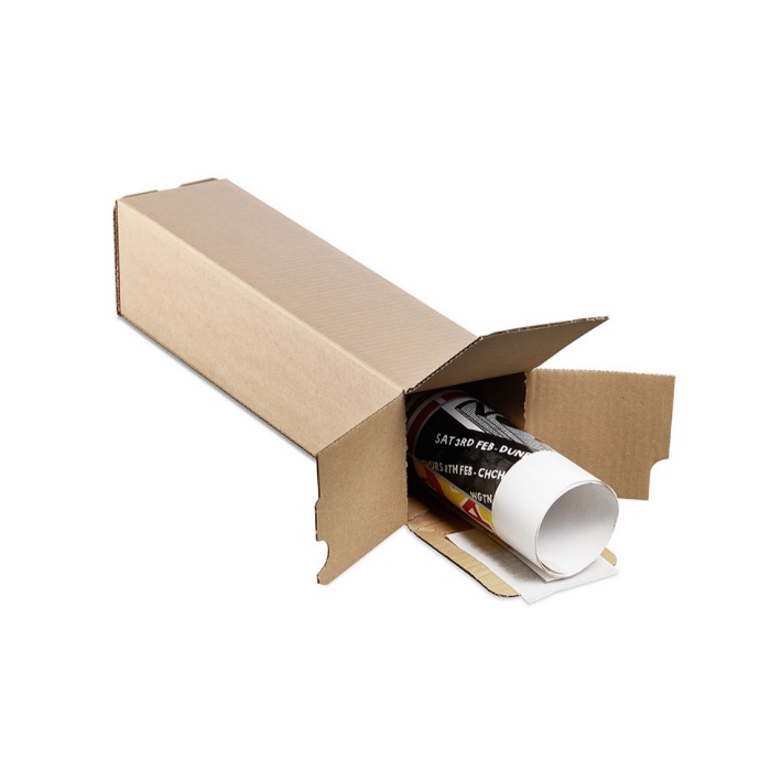 Verzendkoker vierkant met zelfklevende bodem bruin - Afbeelding 3