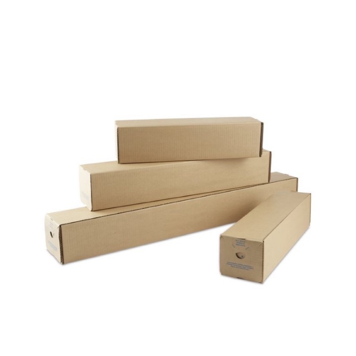 Verzendkoker vierkant met zelfklevende bodem bruin