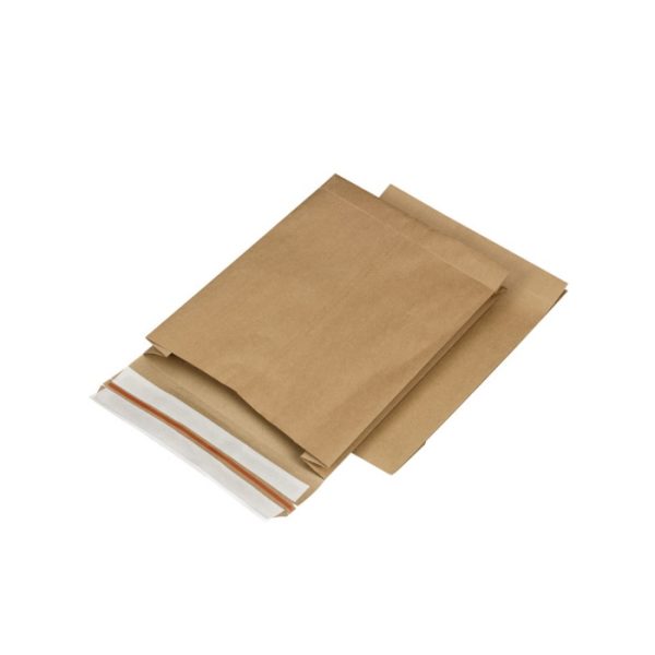 Papieren zak met kleefstrip onbedrukt bruin