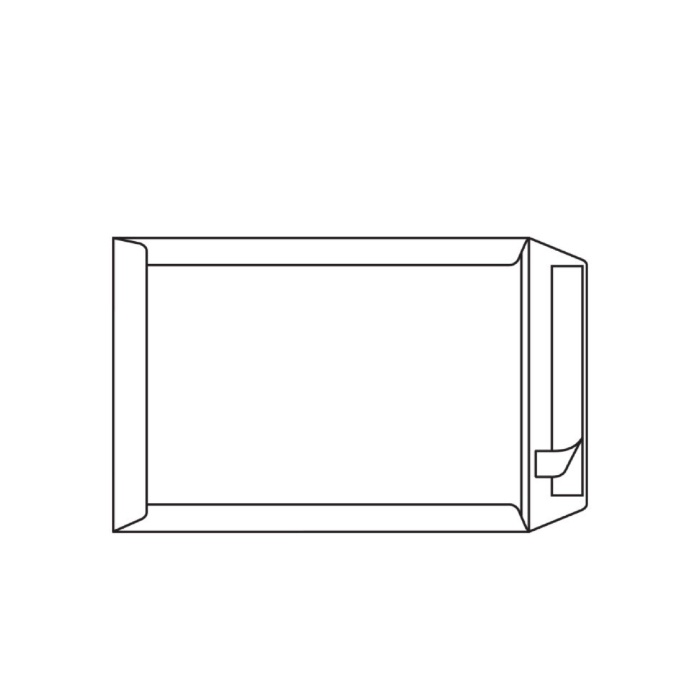 Bordrugenvelop met kartonnen rug wit