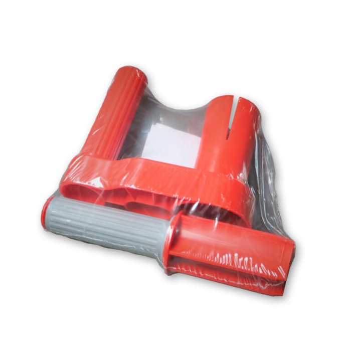 Dispenser met rem voor handwikkelfolie