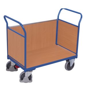Duwwandwagen met 3 wanden blauw