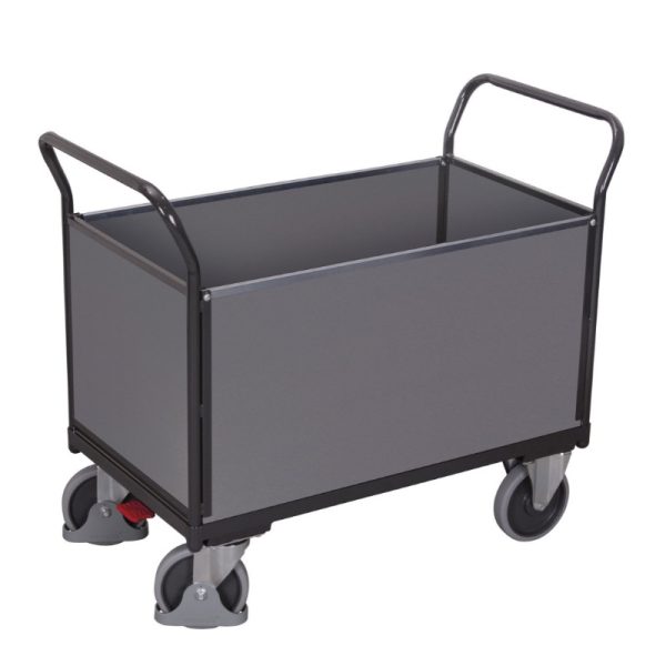 Duwwandwagen met 4 wanden antraciet