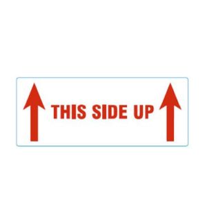 Waarschuwingsetiket this side up wit