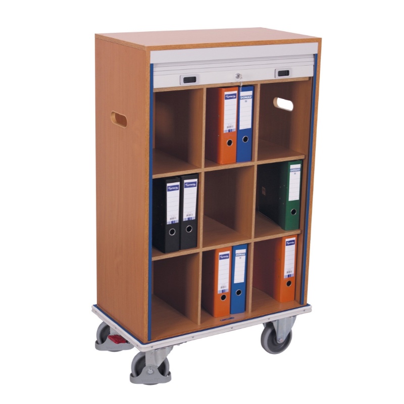 Open archiefwagen met ordners