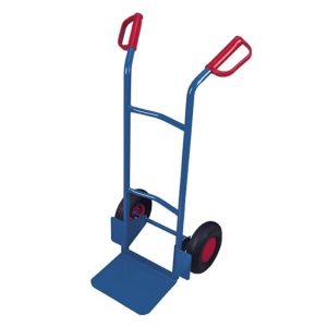 Stalen steekwagen 1100 mm in het blauw met luchtbanden