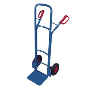 Stalen steekwagen 1300 mm in het blauw met luchtbanden