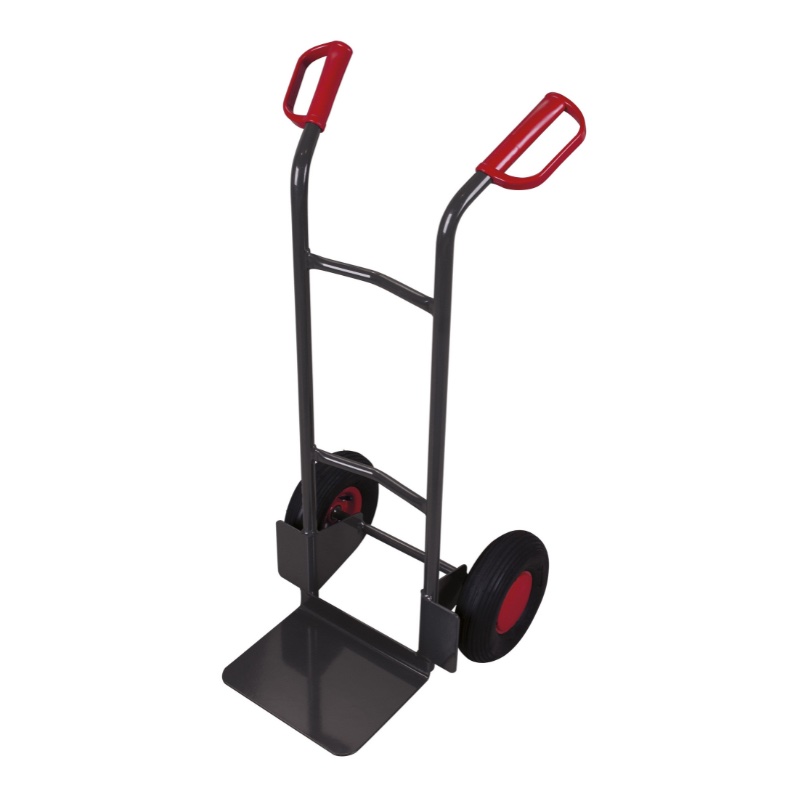 Stalen steekwagen 1100 mm in het antraciet met luchtbanden