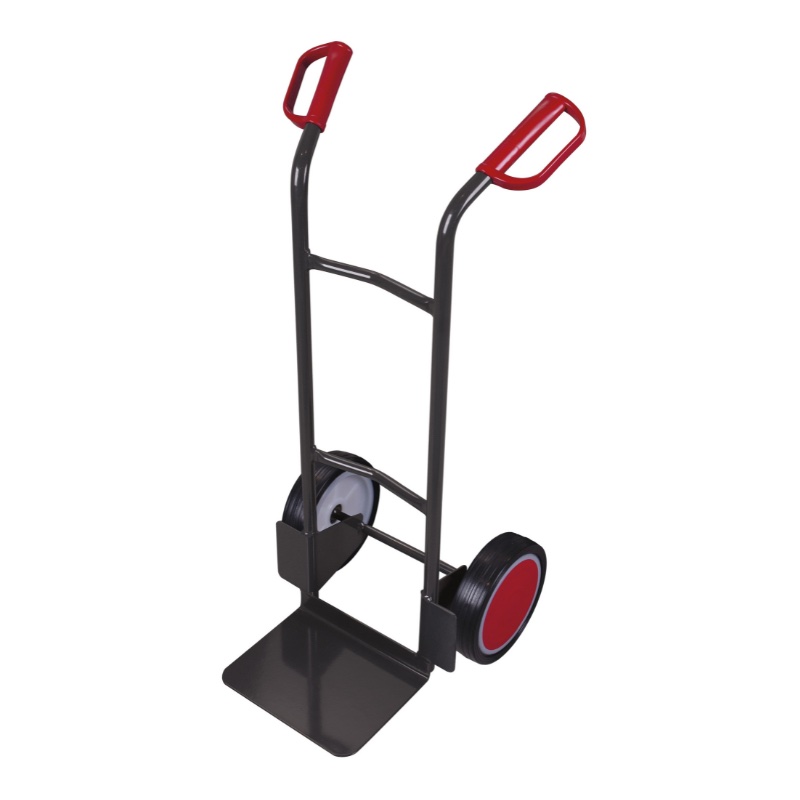 Stalen steekwagen 1100 mm in het antraciet met massieve banden