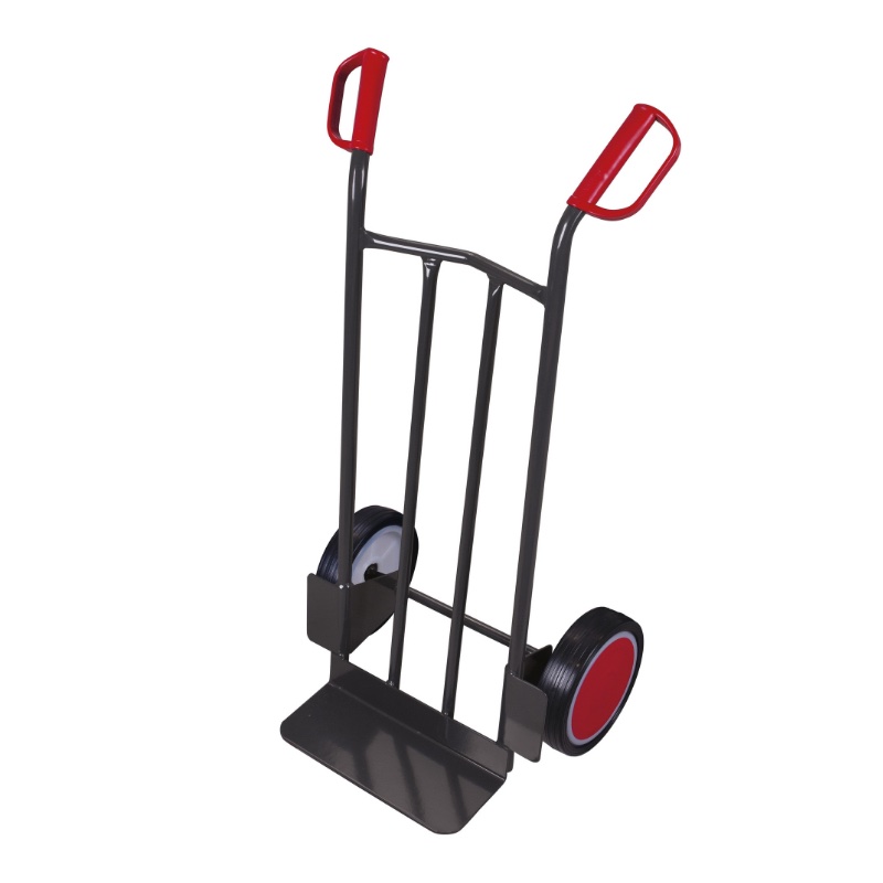 Stalen steekwagen 1100 mm met schuine stand in de kleur antraciet met massieve banden