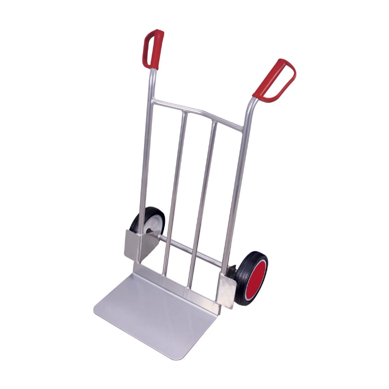 Aluminium steekwagen 1100 mm met schuine stand, met massieve wielen