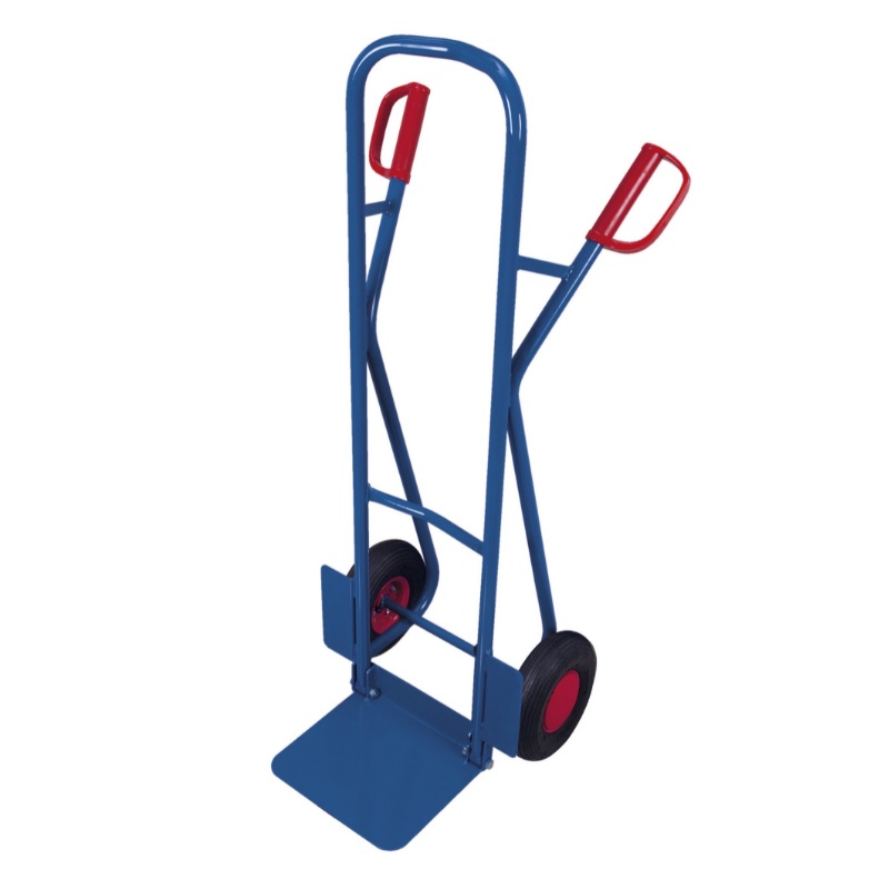 Stalen steekwagen met opklapbare schopplaat