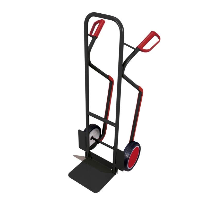 Stalen steekwagen met opklapbare schopplaat en glijbeugels - Afbeelding 4