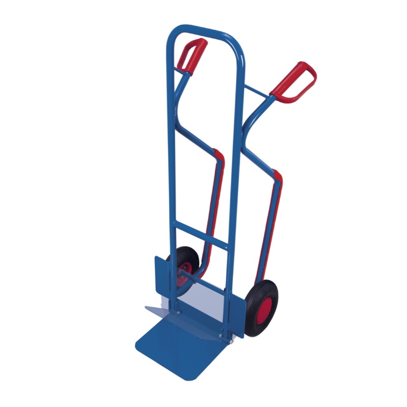 Stalen steekwagen met opklapbare schopplaat en glijbeugels